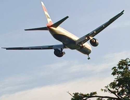 Planes preparing to land at Changi Airport.